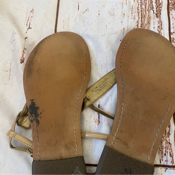 Sam Edelman Gigi T-strap Nude Sandal Size 8.5 Summer Vacay Shoes - Picture 6 of 12